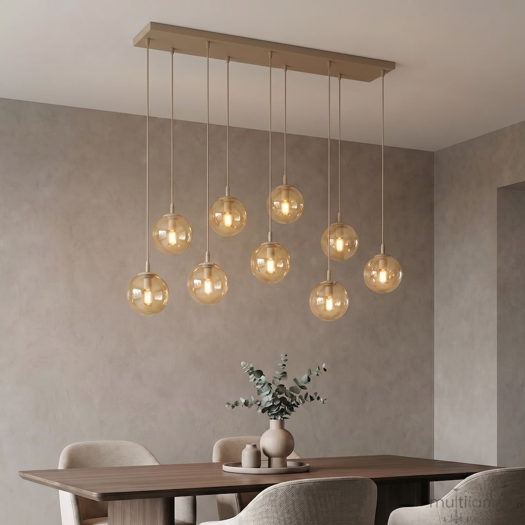 Cosmo lampa wisząca 9xE14 mokka/bursztynowy 1791/9