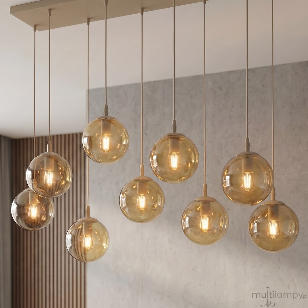 Cosmo lampa wisząca 9xE14 mokka/bursztynowy 1791/9