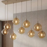 Cosmo lampa wisząca 9xE14 mokka/bursztynowy 1791/9