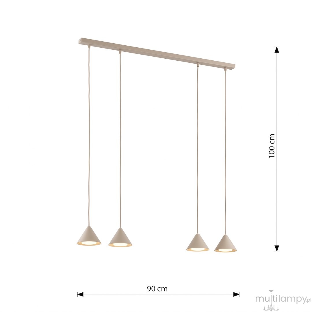 Elit lampa wisząca 4xGX53 mokka 1812/4