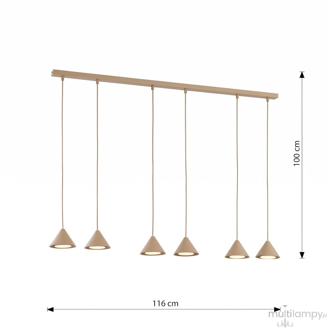 Elit lampa wisząca 6xGX53 mokka 1812/6