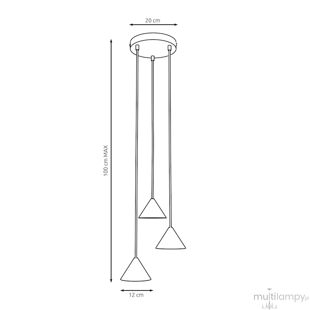 Elit lampa wisząca 3xGX53 burgund 1813/3PREM