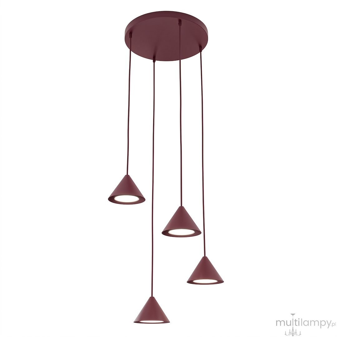 Elit lampa wisząca 4xGX53 burgund 1813/4PREM