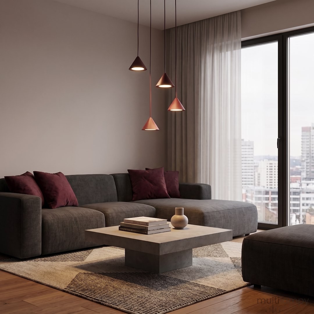 Elit lampa wisząca 4xGX53 burgund 1813/4PREM