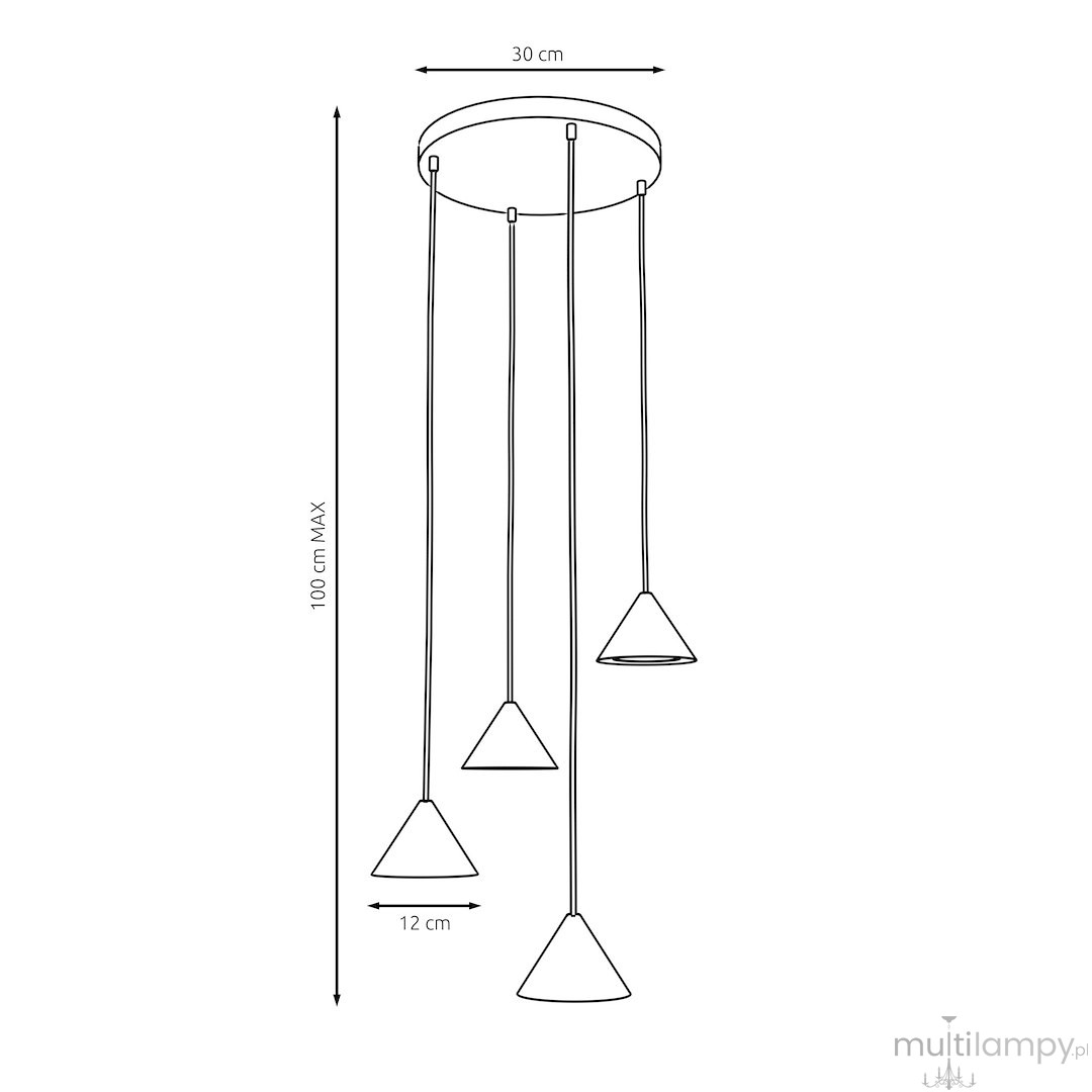 Elit lampa wisząca 4xGX53 burgund 1813/4PREM