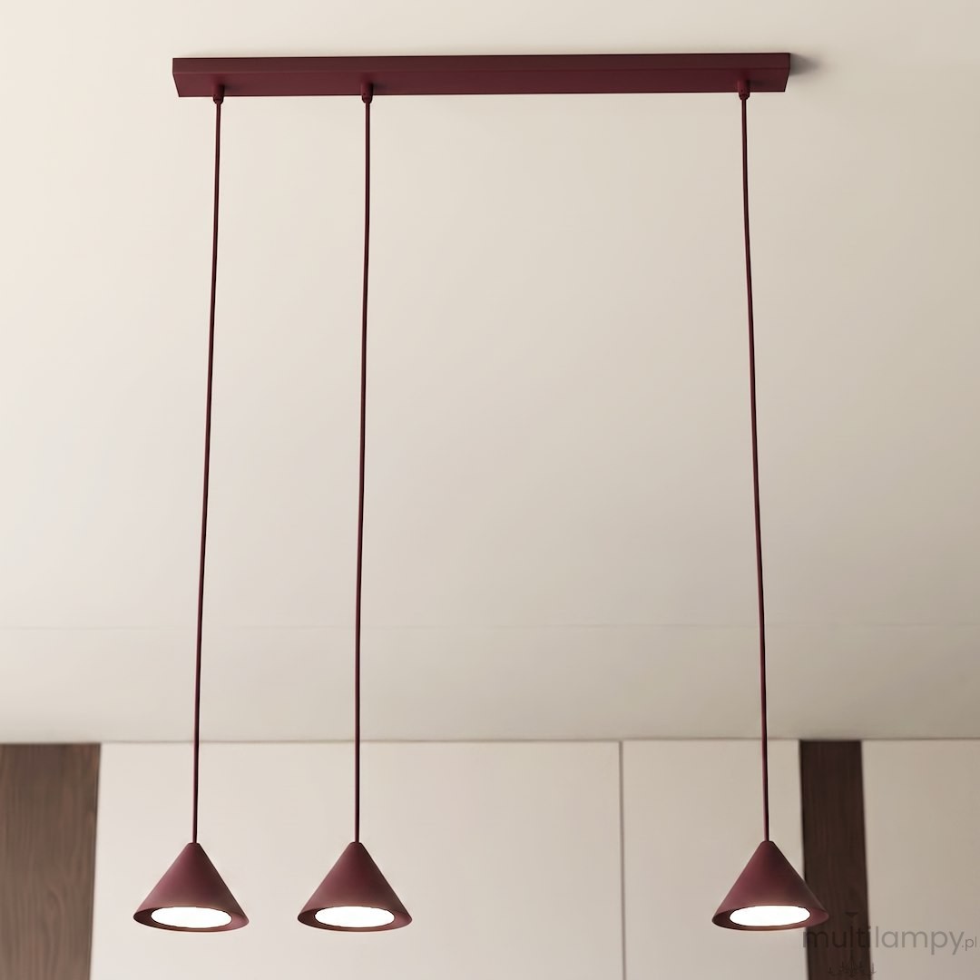 Elit lampa wisząca 3xGX53 burgund 1813/3