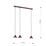 Elit lampa wisząca 3xGX53 burgund 1813/3