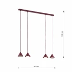 Elit lampa wisząca 4xGX53 burgund 1813/4
