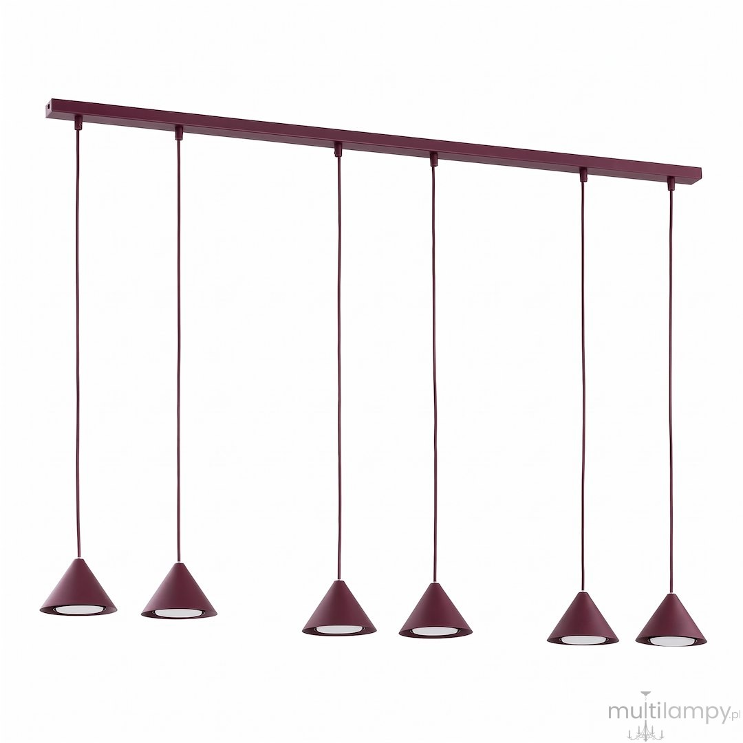 Elit lampa wisząca 6xGX53 burgund 1813/6