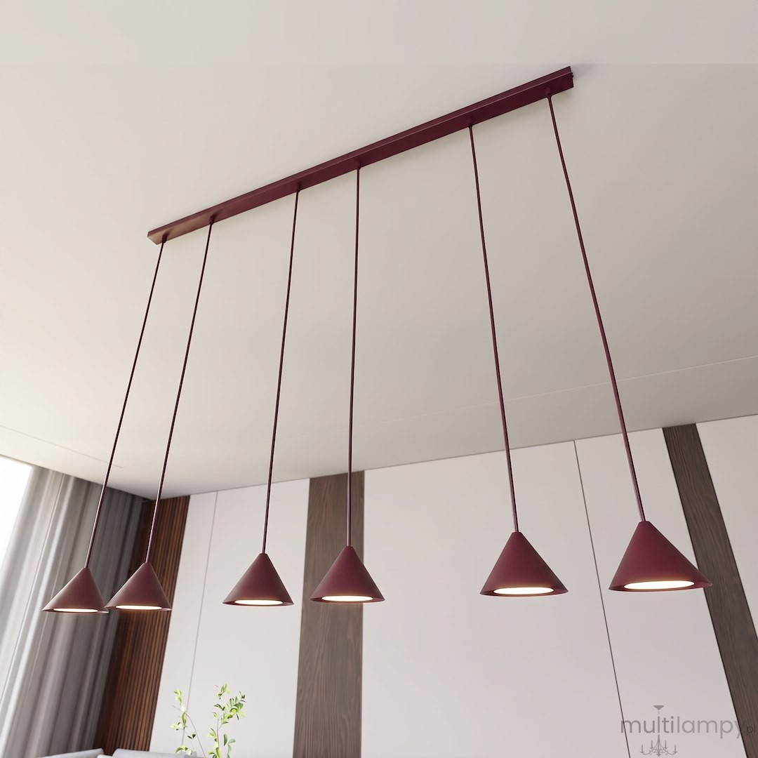 Elit lampa wisząca 6xGX53 burgund 1813/6