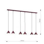 Elit lampa wisząca 6xGX53 burgund 1813/6