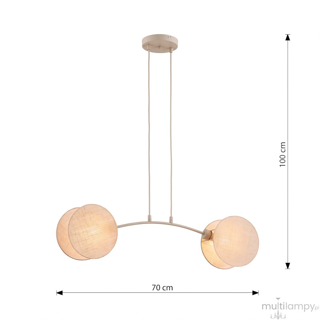 Motif lampa wisząca 2xE14 mokka/naturalna 1811/2