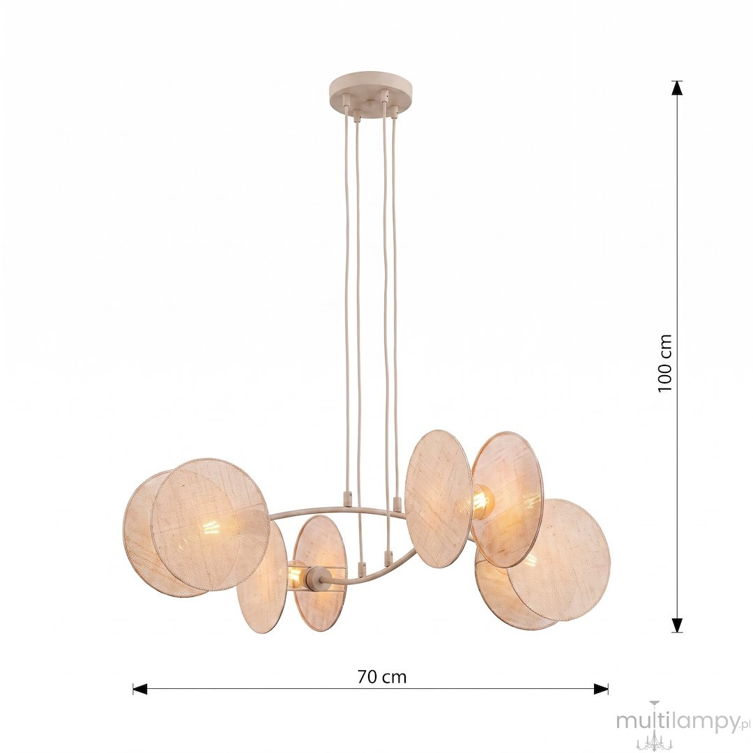 Motif lampa wisząca 4xE14 mokka/naturalna 1811/4