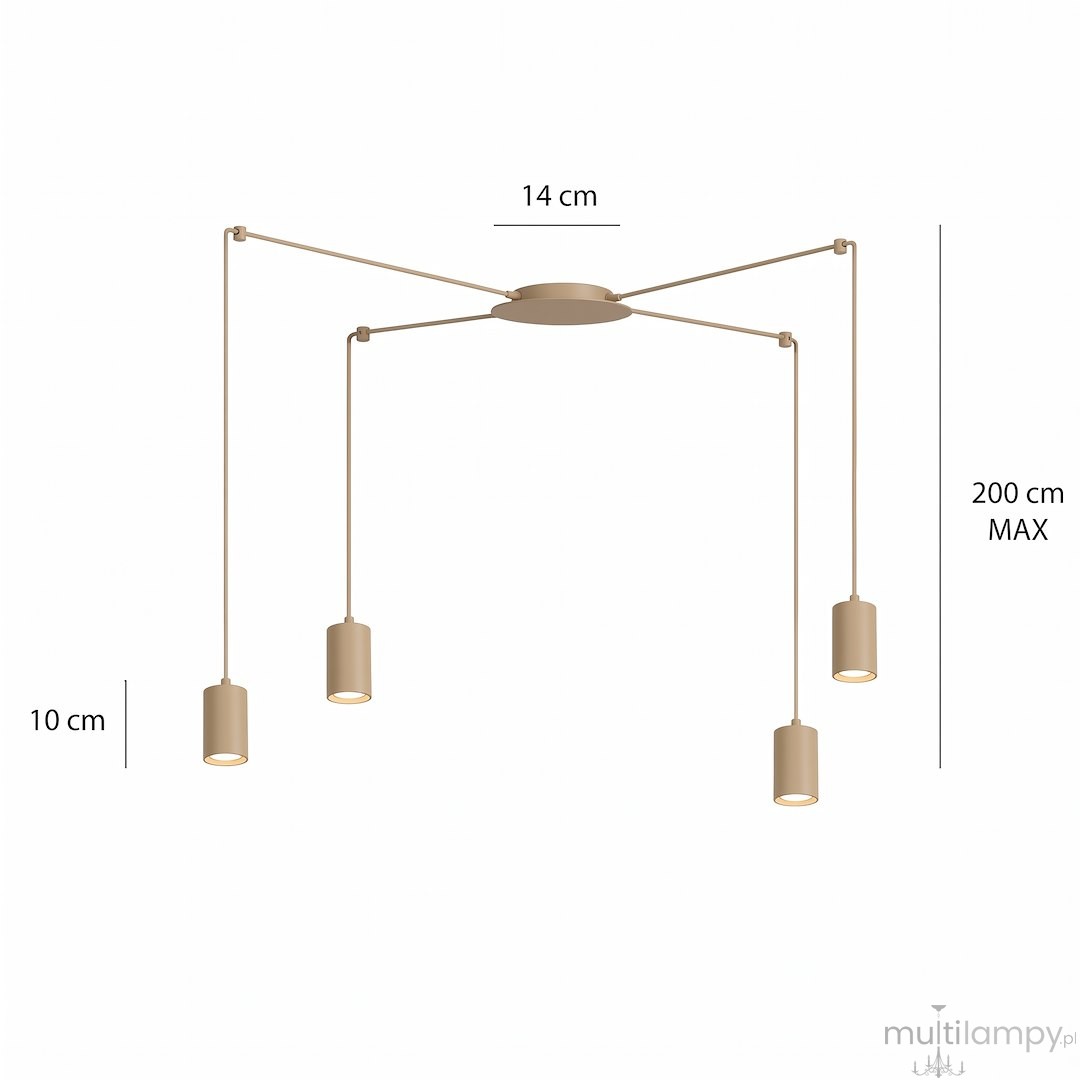 Traker lampa wisząca 4xGU10 mokka 1821/4