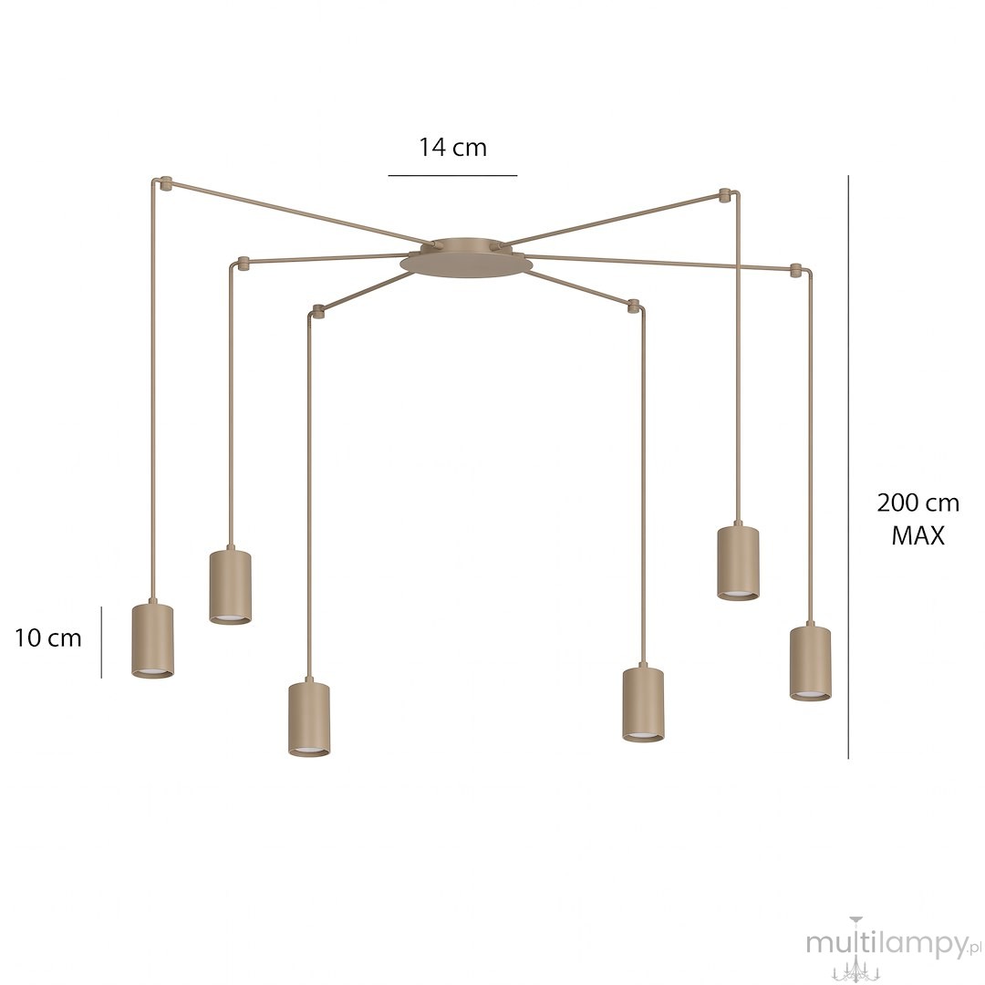 Traker lampa wisząca 6xGU10 mokka 1821/6