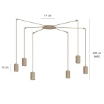 Traker lampa wisząca 6xGU10 mokka 1821/6