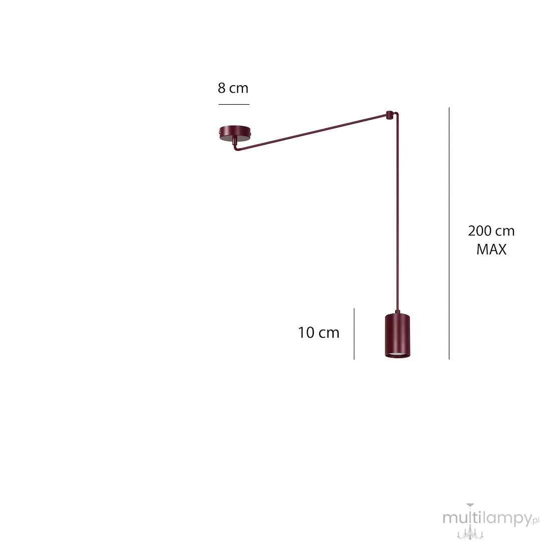 Traker lampa wisząca 1xGU10 burgund 1822/1