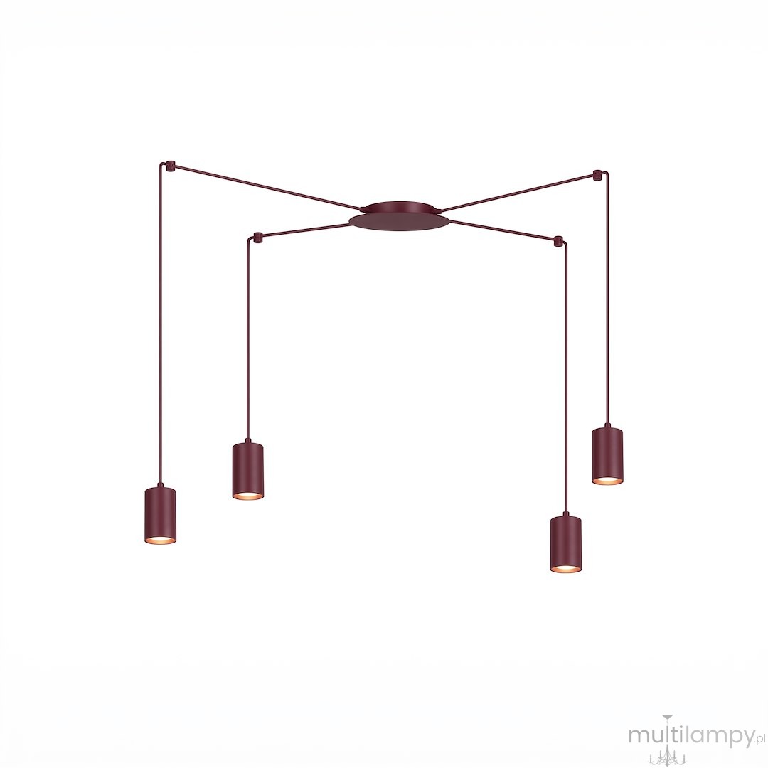 Traker lampa wisząca 4xGU10 burgund 1822/4