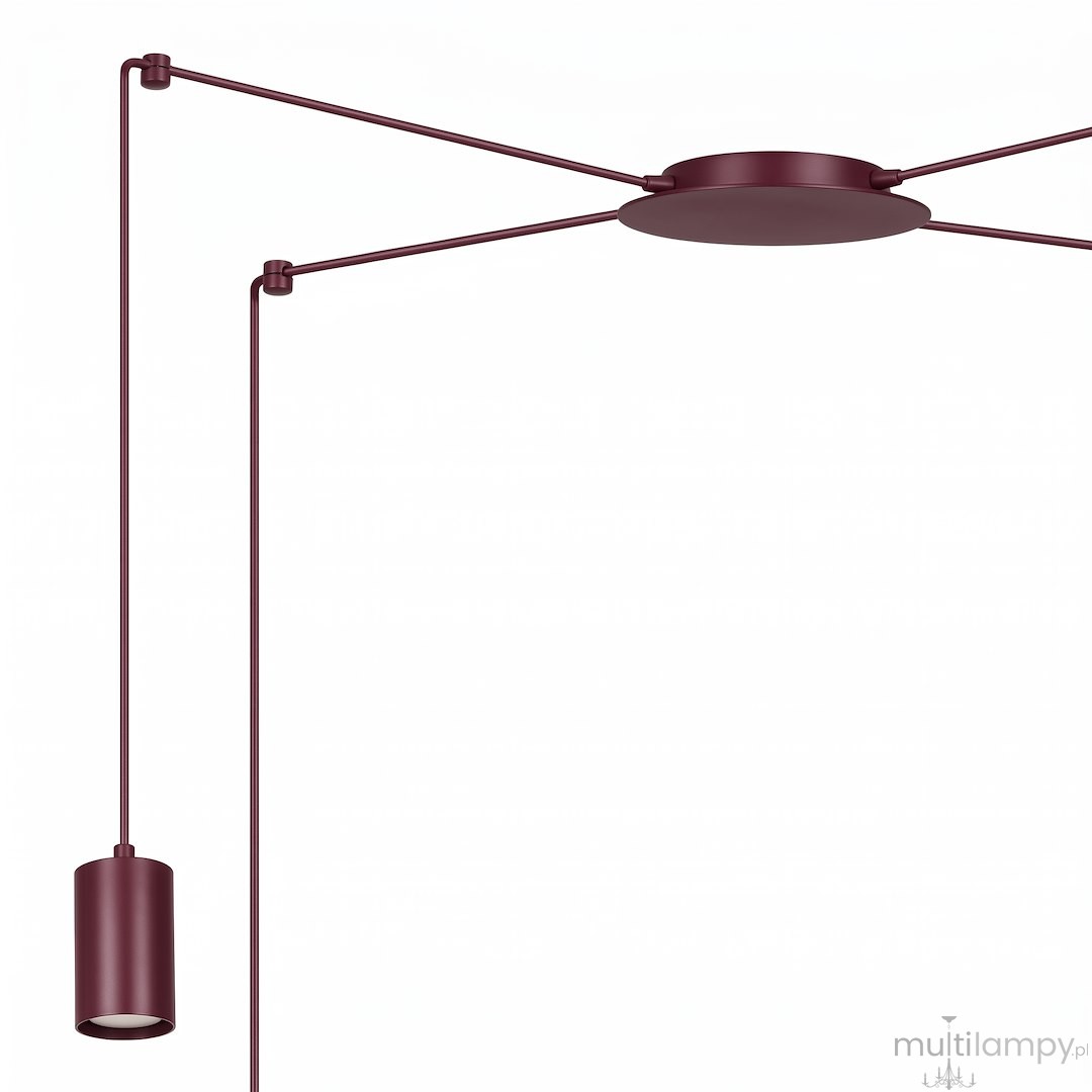 Traker lampa wisząca 4xGU10 burgund 1822/4