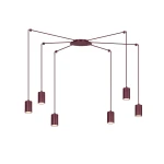 Traker lampa wisząca 6xGU10 burgund 1822/6