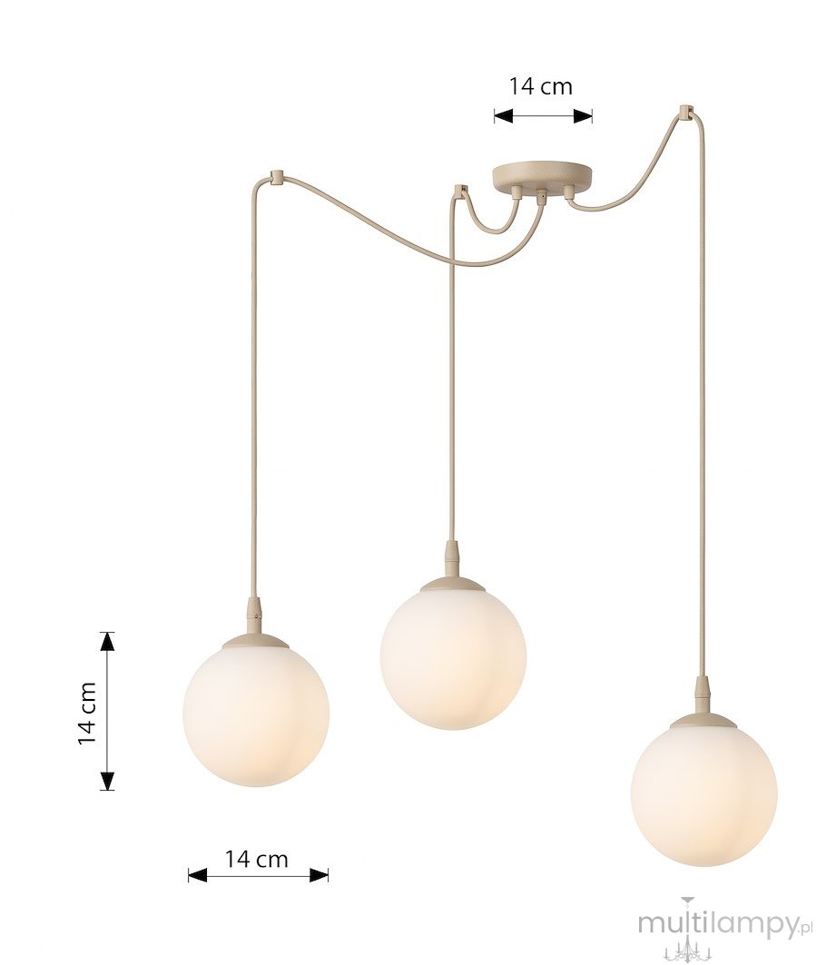 Gigi lampa wisząca 3xE14 mokka/biały 1823/3