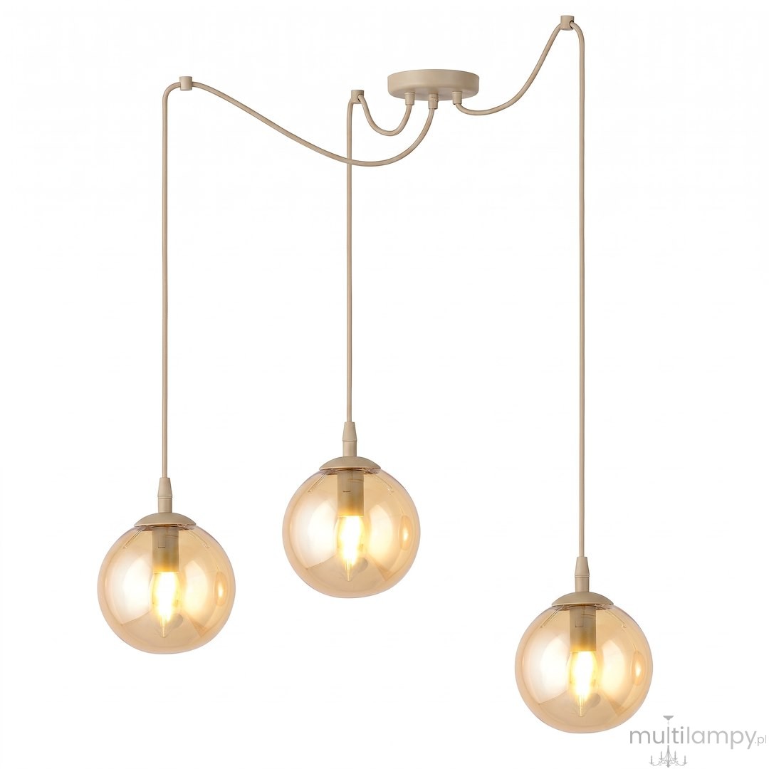 Gigi lampa wisząca 3xE14 mokka/bursztynowy 1824/3