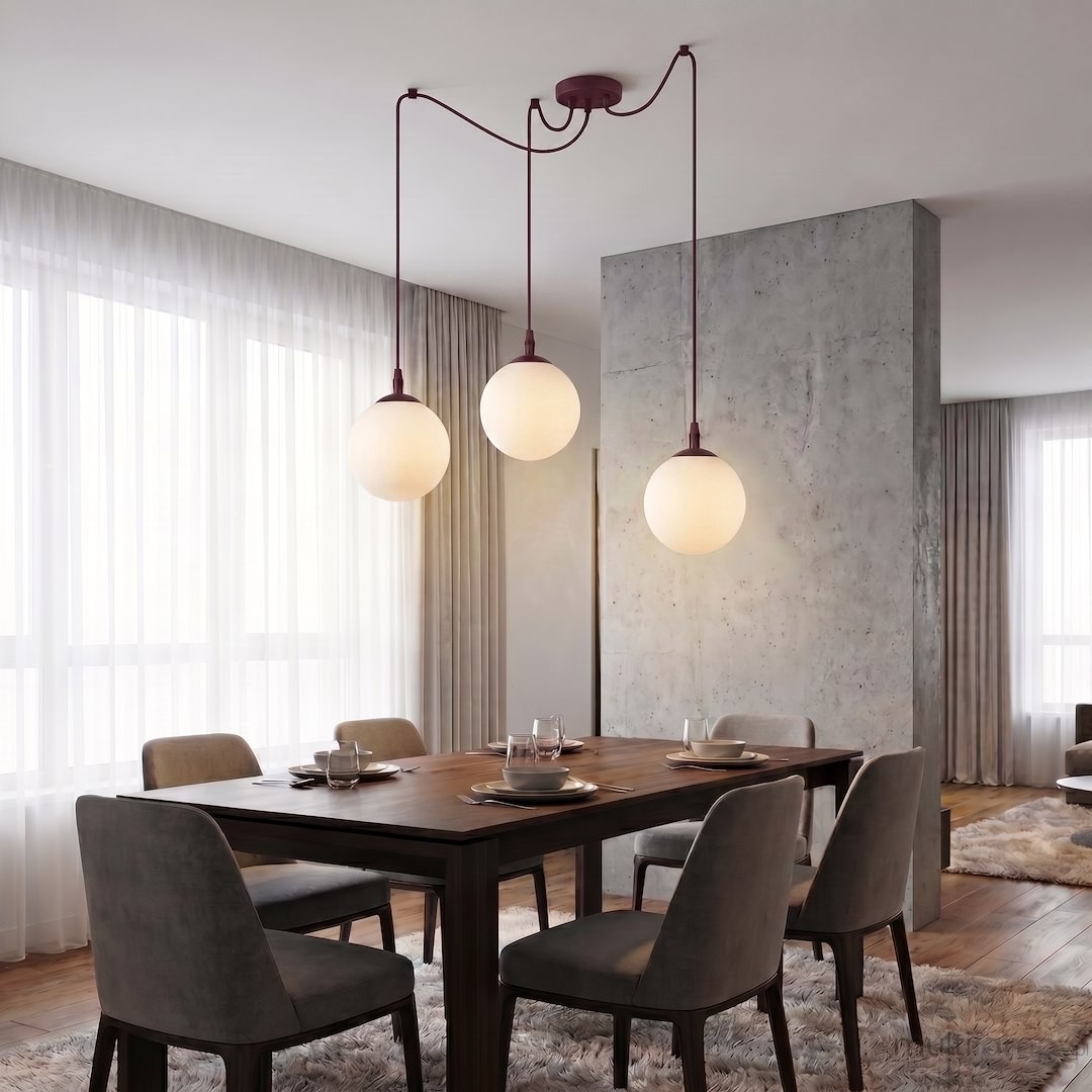 Gigi lampa wisząca 3xE14 burgund/biały 1825/3