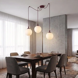 Gigi lampa wisząca 3xE14 burgund/biały 1825/3