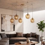 Gigi lampa wisząca 5xE14 mokka/bursztynowy 1824/5