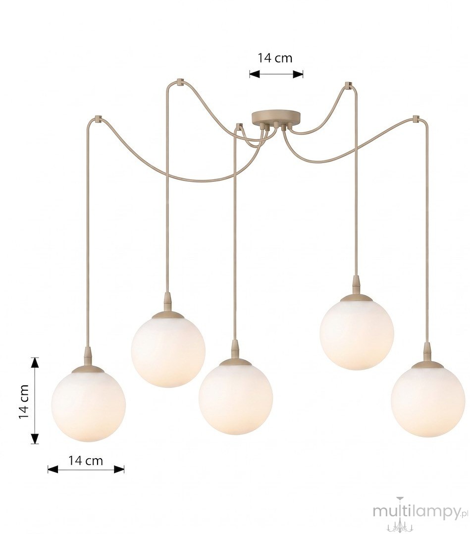 Gigi lampa wisząca 5xE14 mokka/biały 1823/5