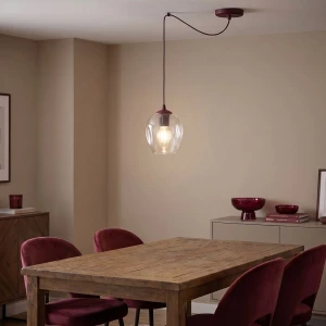 Level lampa wisząca 1xE27 burgund/transparentny 1819/1