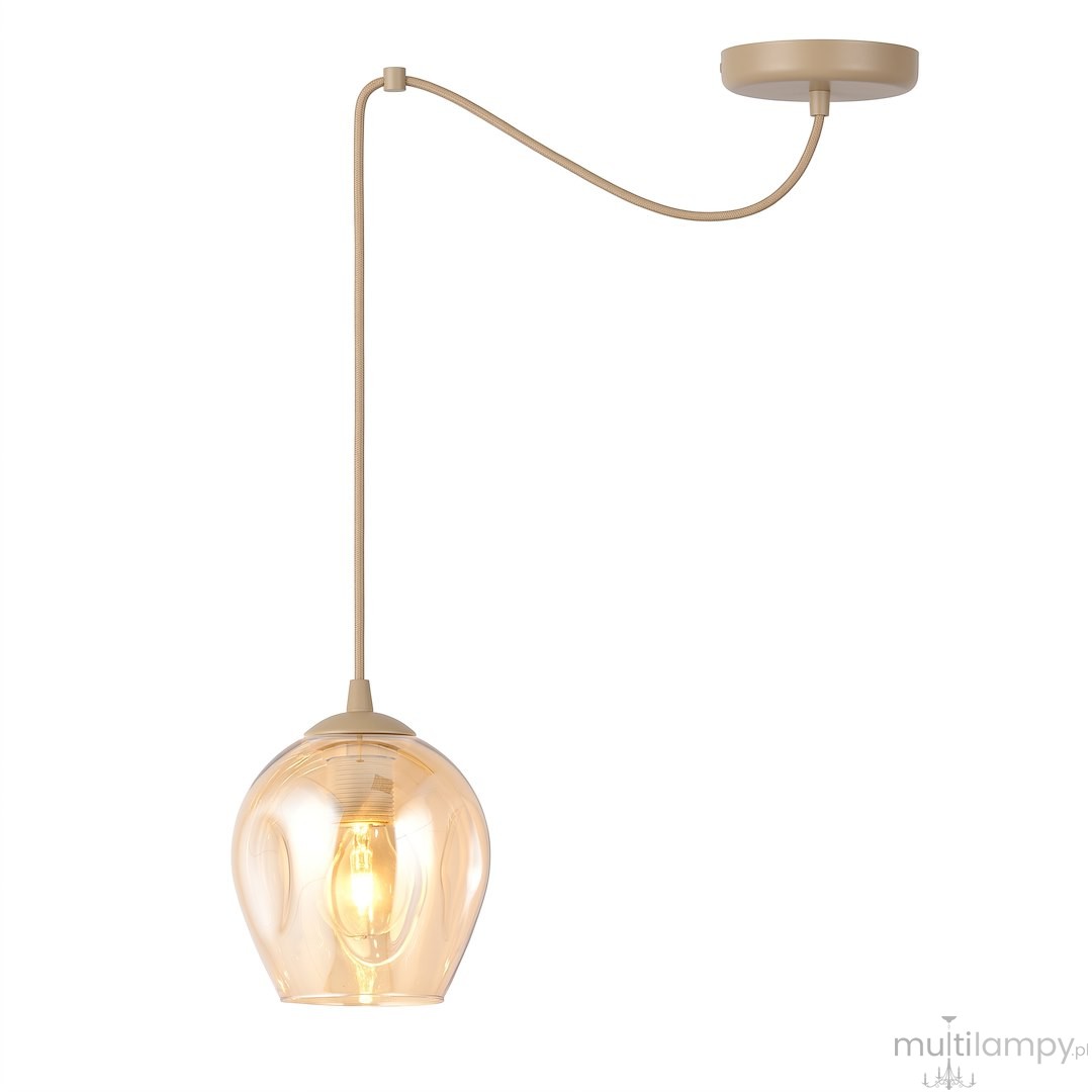 Level lampa wisząca 1xE27 mokka/bursztynowy 1820/1