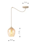 Level lampa wisząca 1xE27 mokka/bursztynowy 1820/1