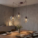 Level lampa wisząca 3xE27 burgund/transparentny 1819/3