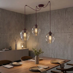 Level lampa wisząca 3xE27 burgund/transparentny 1819/3