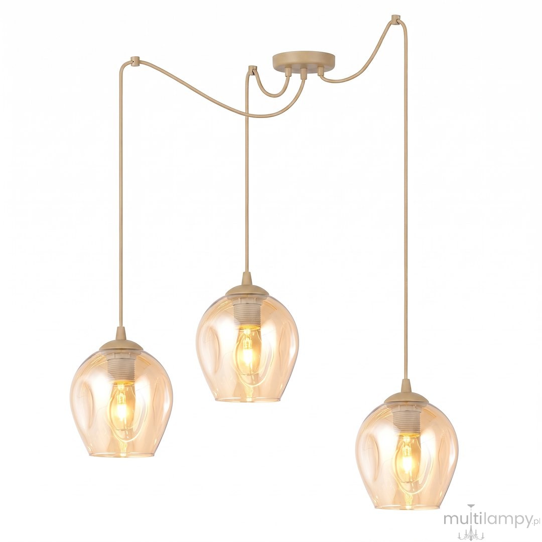Level lampa wisząca 3xE27 mokka/bursztynowy 1820/3