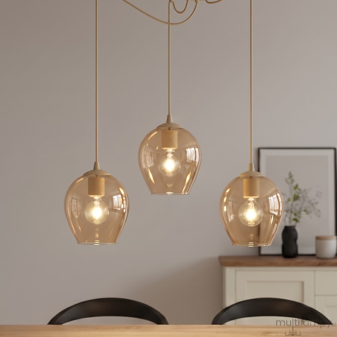 Level lampa wisząca 3xE27 mokka/bursztynowy 1820/3