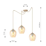 Level lampa wisząca 3xE27 mokka/bursztynowy 1820/3