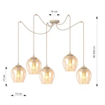 Level lampa wisząca 5xE27 mokka/bursztynowy 1820/5