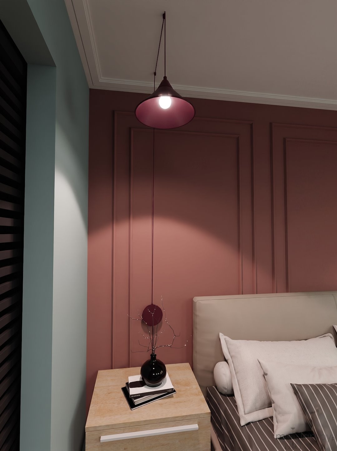 Abramo lampa wisząca 1xE27 burgund 1787/1