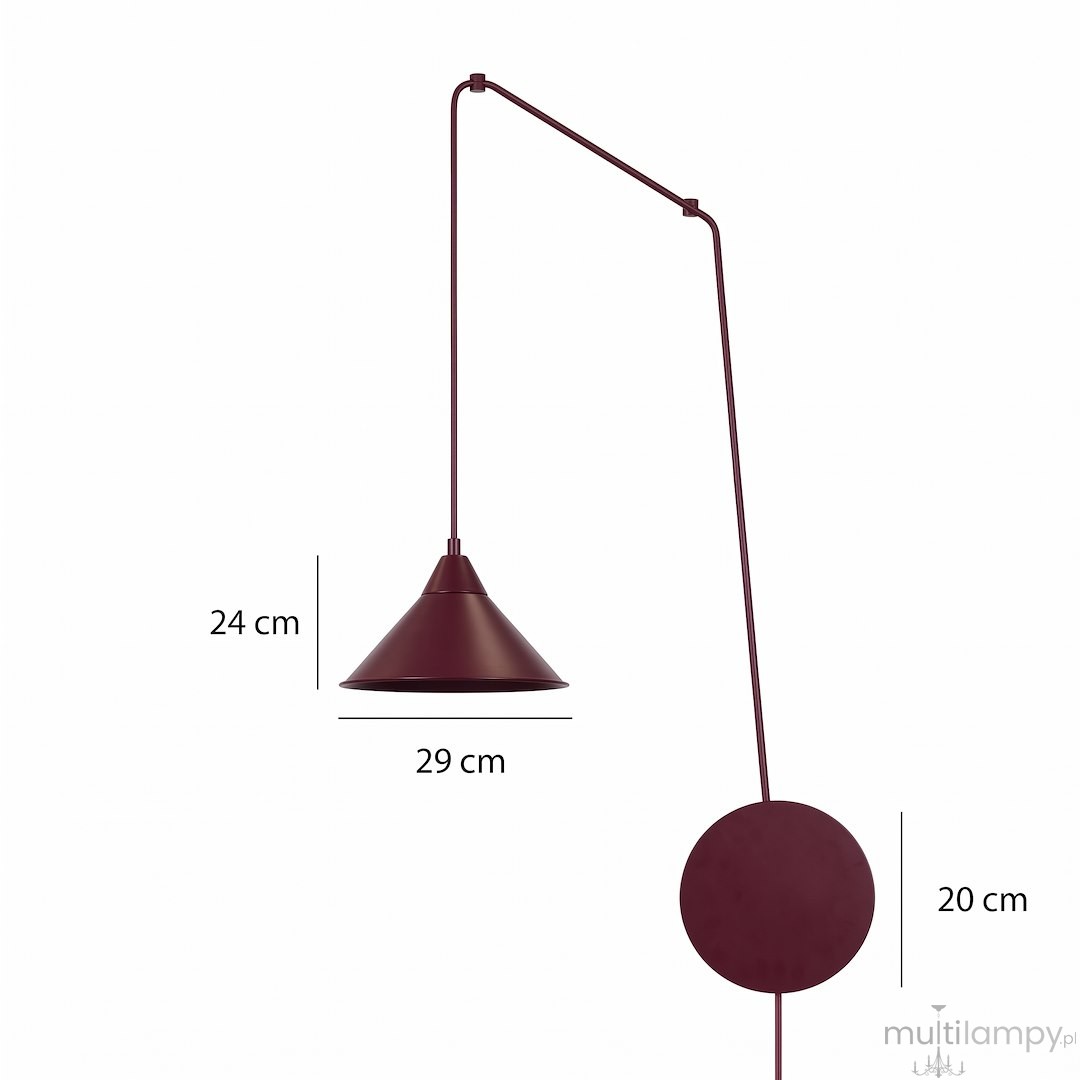 Abramo lampa wisząca 1xE27 burgund 1787/1
