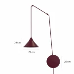 Abramo lampa wisząca 1xE27 burgund 1787/1