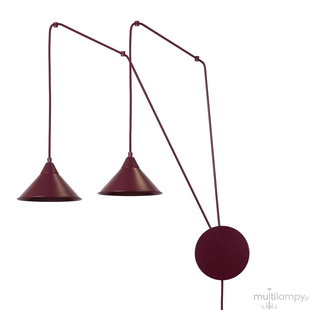 Abramo lampa wisząca 2xE27 burgund 1787/2