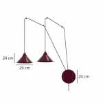 Abramo lampa wisząca 2xE27 burgund 1787/2