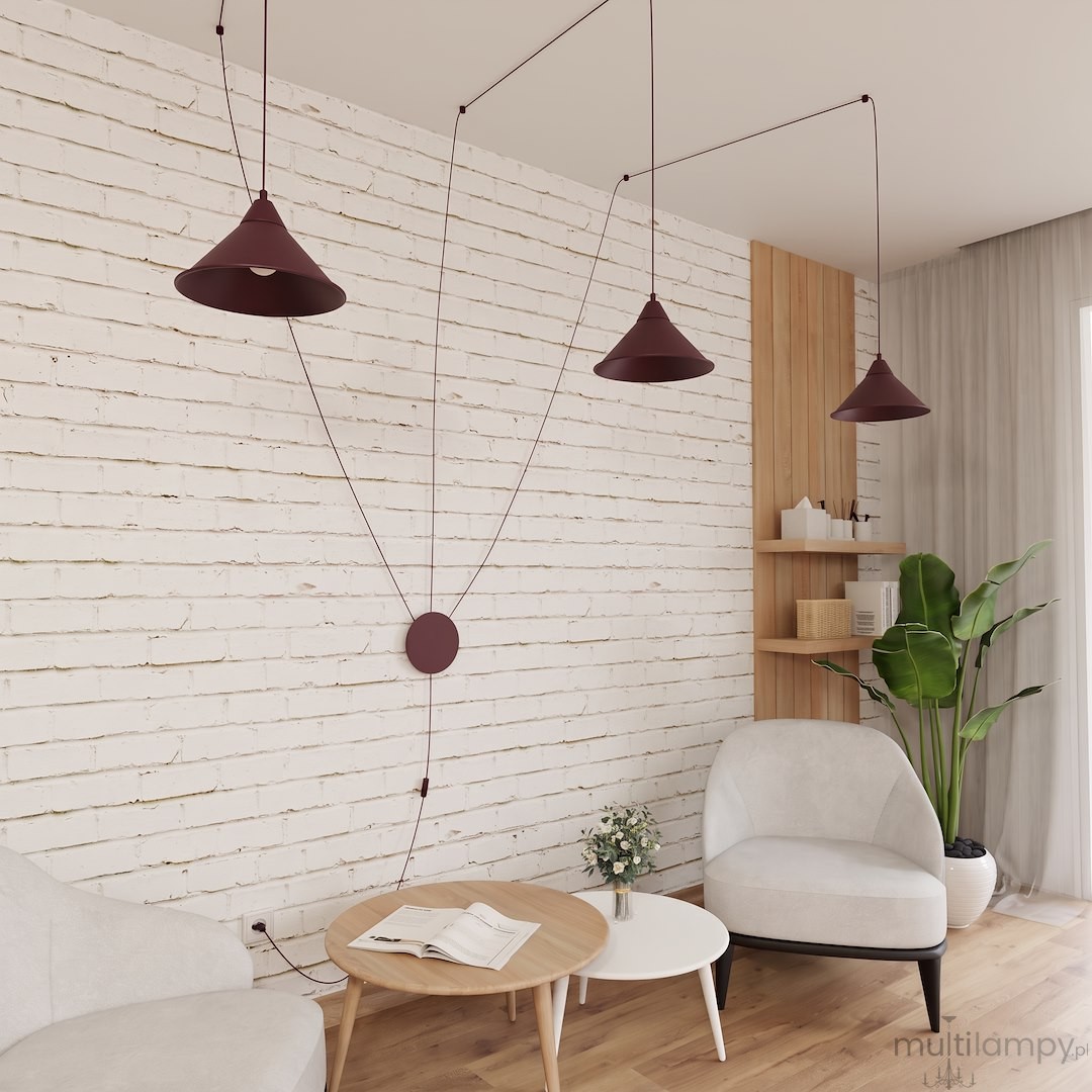 Abramo lampa wisząca 3xE27 burgund 1787/3