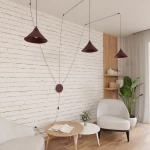 Abramo lampa wisząca 3xE27 burgund 1787/3