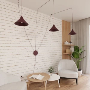 Abramo lampa wisząca 3xE27 burgund 1787/3