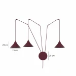 Abramo lampa wisząca 3xE27 burgund 1787/3