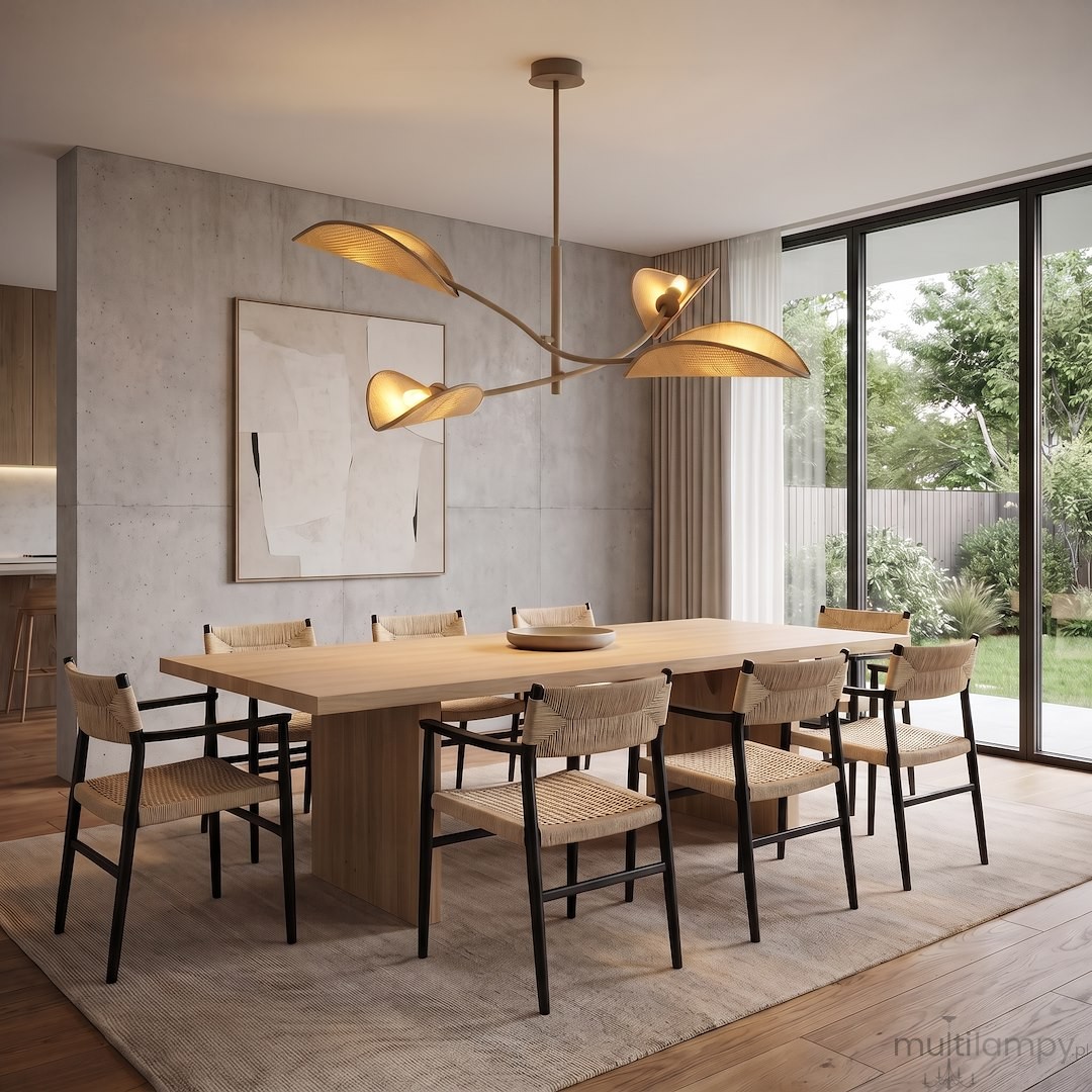 Lotus lampa sufitowa 4xE14 mokka/rattan 1792/4