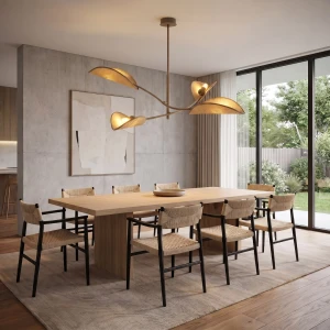 Lotus lampa sufitowa 4xE14 mokka/rattan 1792/4